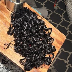 # 55 - Luxurious Black Curly Hair Extension Pony 15” w/curls